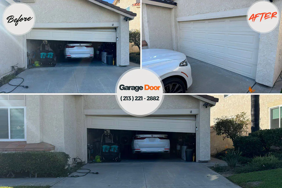 Before and after: garage door repair Huntington Woods, MI